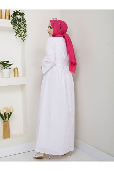 SHİROSA μακρύ φόρεμα με ασύμμετρο κλείσιμο με λεπτομέρεια φιόγκου