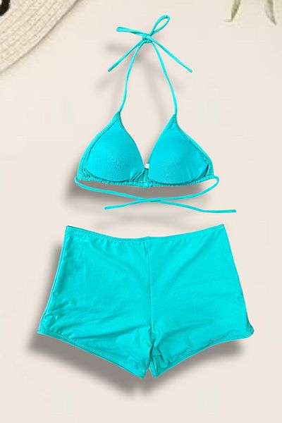 Nilmay mayo Women's Triangle Shorts Bikini Set