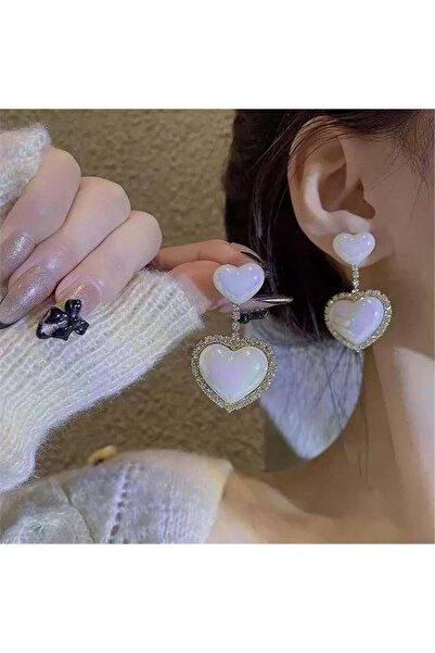 Pelin Aksesuar Janjan İncili Kalp Küpe