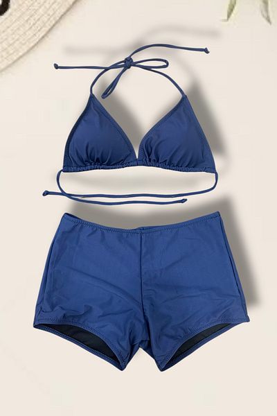 Nilmay mayo Women's Triangle Shorts Bikini Set