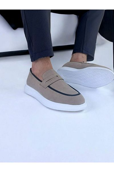 RONX Beige Suede Gery Men's Shoes - Classic, Stylish and Comfortable for Daily Use