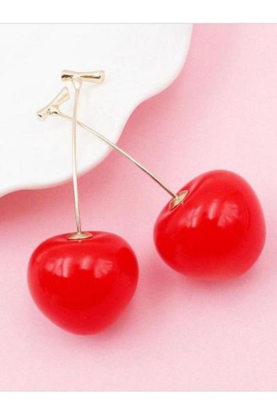 SYGGY Cherries earrings, red / yellow cherry pattern, Syggy
