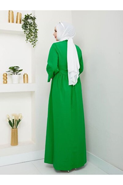 SHİROSA μακρύ φόρεμα με ασύμμετρο κλείσιμο με λεπτομέρεια φιόγκου