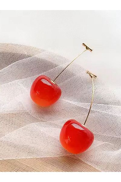 SYGGY Cherries earrings, red / yellow cherry pattern, Syggy