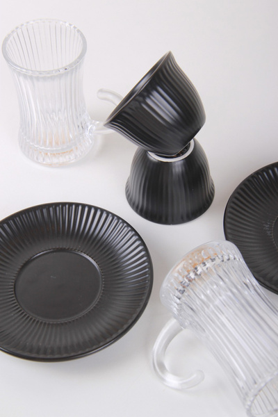 Generic Tea and coffee cups set with saucers