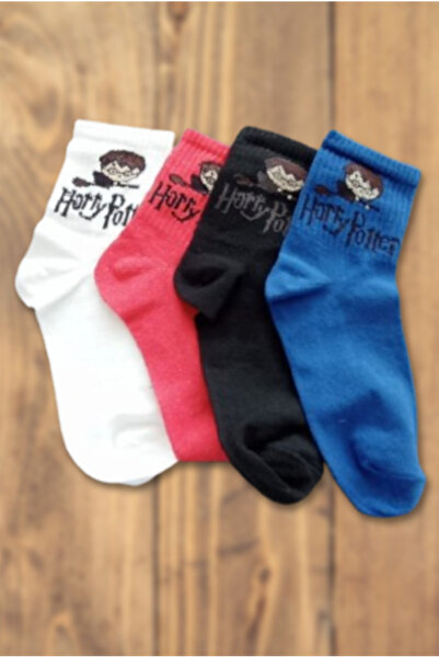 Socks Stores Гаррі Поттер Чоловічі Жіночі Шкарпетки Довгі Шкарпетки Жіночі Кольорові Шкарпетки з Візерунком 4 Штуки