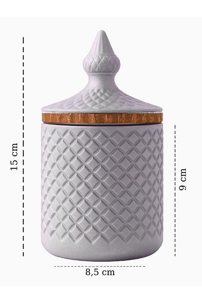 ZyNovo Collection Decorative Jar White-9X15 cm