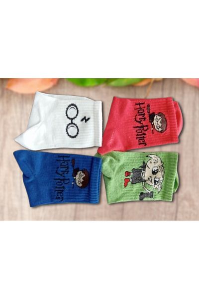 Socks Stores Хари Потър Мъжки Дамски Чорапи Чорапи Дълги Чорапи Дамски Цветни Шарени Чорапи 4 Броя