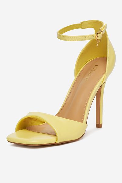 DeeZee Women's High Heel Sandals Low Yellow Stiletto 38