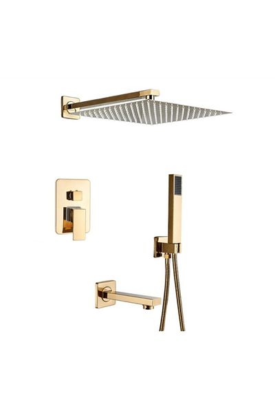 Blackswan Design Shower mixer, Blackswan, Type M60.3, gold model, size 30 cm
