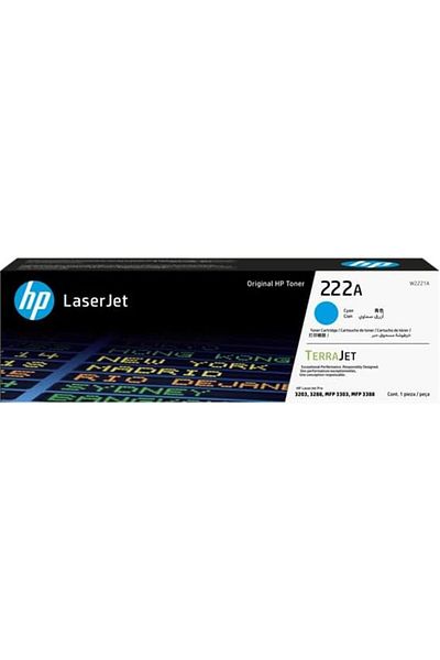 HP HP LaserJet Original Cyan Blue Ink Cartridge 222A