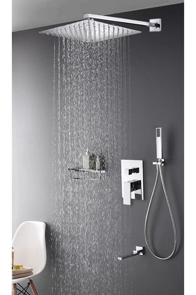 Blackswan Design Set baterie dus, Blackswan, Tip M73.31, model crom lucios, dimensiune 40x40 cm
