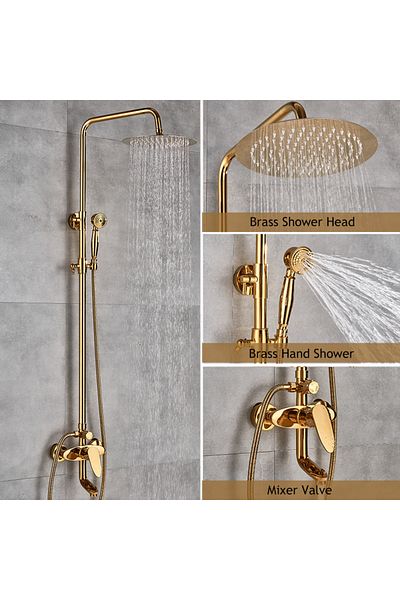 Blackswan Design Shower mixer, Blackswan, Type M88 Slim, shiny gold model, size 20 cm
