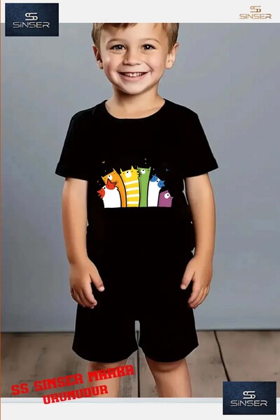 SS SİNSER Παιδικό μπλουζάκι με λαιμόκοψη "Cats 5 Li Colored" με ειδική στάμπα...