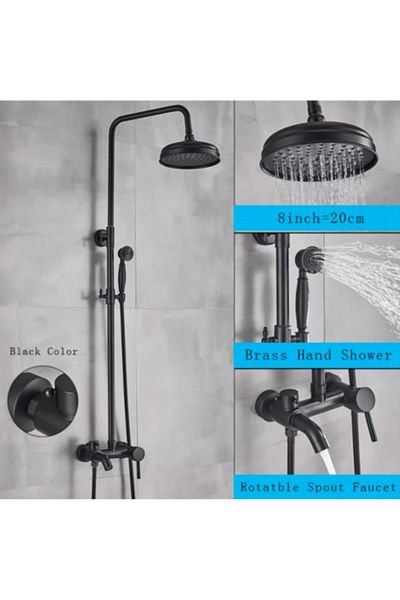 Blackswan Design Shower mixer, Blackswan, Type M68.4, matt black model, size 20 cm