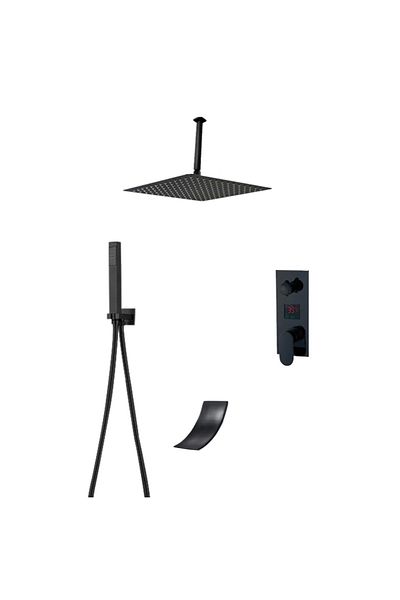 Blackswan Design Shower mixer set, Blackswan, Type M3.10 Smart, matt black model, size 30 cm