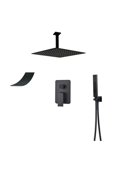 Blackswan Design Set baterie dus, Blackswan, Tip M3.9 dus tavan, model negru mat, dimensiune 40 cm