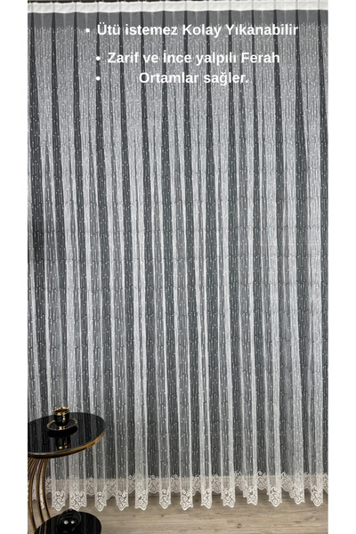 LisabellaHome Σχέδιο ζιγκ-ζαγκ Brode τούλι (επίπεδη ραφή χωρίς πιέτες) δεν χρειάζεται σιδέρωμα