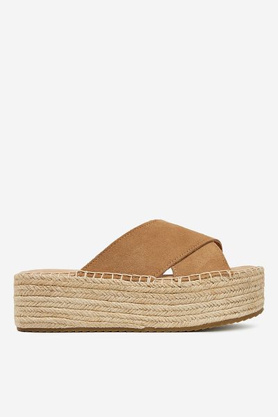 DeeZee Women's Wedge Sandals Low Brown Wedge, Platform Size 38