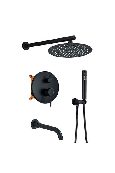 Blackswan Design Baterie dus, Blackswan, Tip M255, model negru mat cu pipa rotativa, dimensiune 30 cm