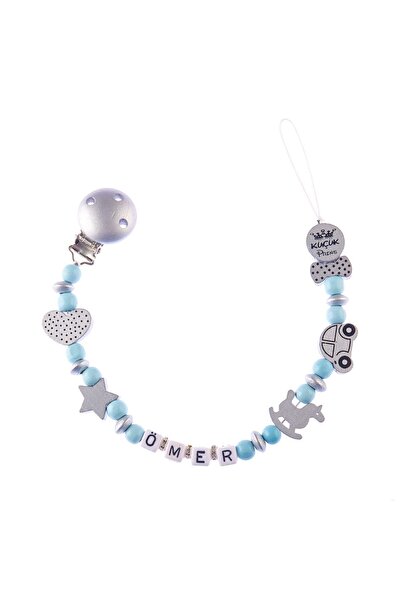 Sahi Aksesuar Isimli Emzik Zinciri - Emzik Askısı - Bebek Hediyesi Bez001