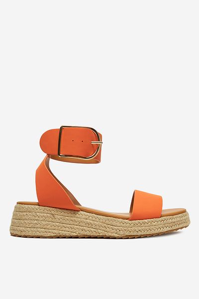 DeeZee Women's Low Sandals Orange Wedge 40