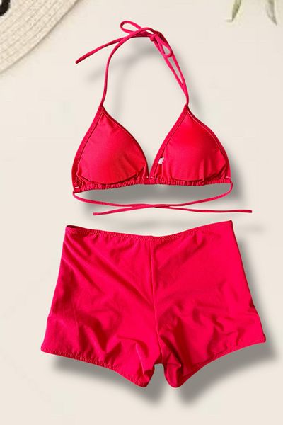 Nilmay mayo Women's Triangle Shorts Bikini Set