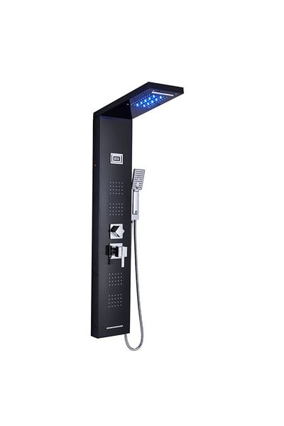 Blackswan Design Panou dus, Blackswan, Tip M8014 negru cu pipa tip cascada, afisaj digital, LED, functii SPA, 114 cm