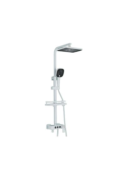 Blackswan Design Shower column, Blackswan, Type M230, white, 3-way, thermostat, SPA type hand shower, mobile spout, 116 cm