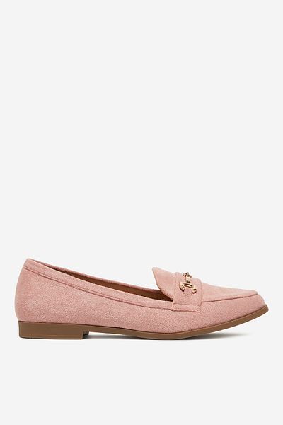 DeeZee Mocasini damă roz cu talpă joasă, 40