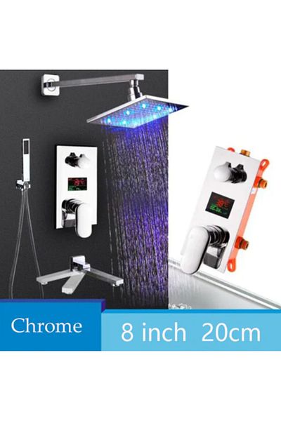 Blackswan Design Set baterie dus, Blackswan, Tip M73.64 LED, model crom lucios, dimensiune 20 cm