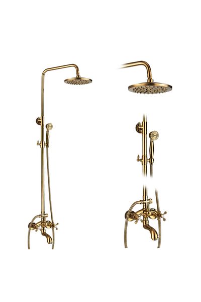 Blackswan Design Shower mixer, Blackswan, Type M27.1, shiny gold model, size 20 cm