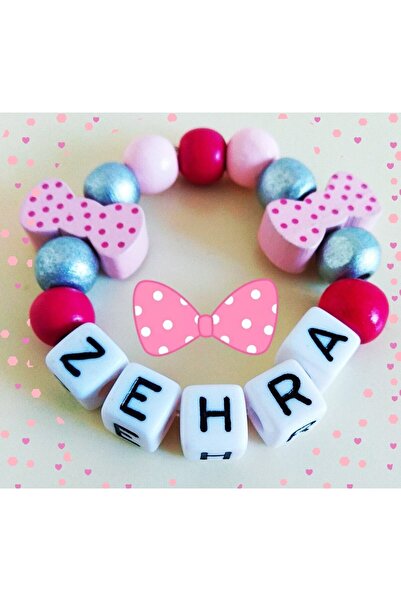 Sahi Aksesuar Isimli Ahşap Boncuklu Bebek Veya Çocuk Isimli Bileklik 13