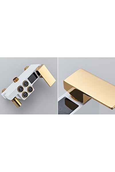 Blackswan Design Coloana dus,Blackswan,Tip M136, alb/auriu ajustabil,pipa mobila,dus presiune,afisaj digital,120 cm