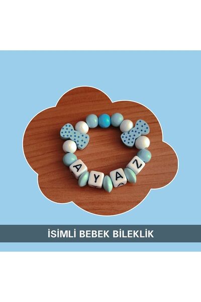 Sahi Aksesuar Ayaz Modeli Ahşap Boncuklu Isimli Bebek Bileklik