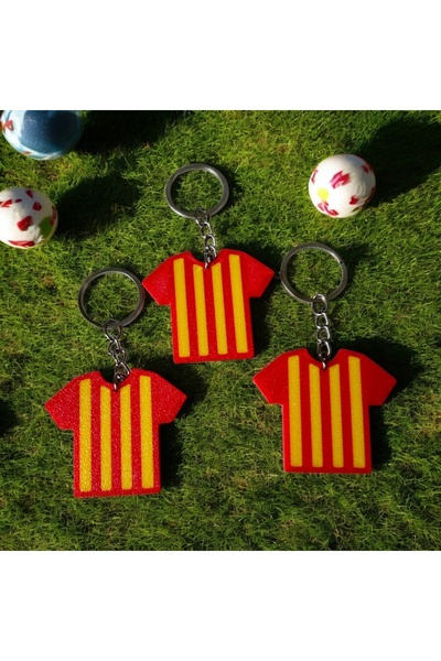 Home مجموعة سلسلة مفاتيح جيرسي باللون الأحمر الأصفر مكونة من 3 قطع |