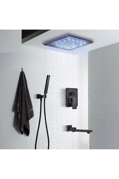 Blackswan Design Shower mixer set, Blackswan, Type M73.34, antiqued black model, size 40 cm