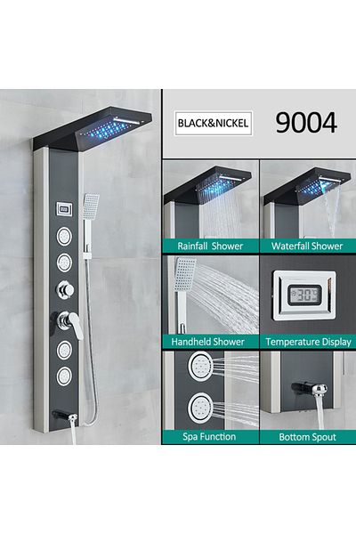 Blackswan Design Panou dus, Blackswan, Tip M9004 model negru cu LED, afisaj digital, pipa si functii SPA, 112 cm
