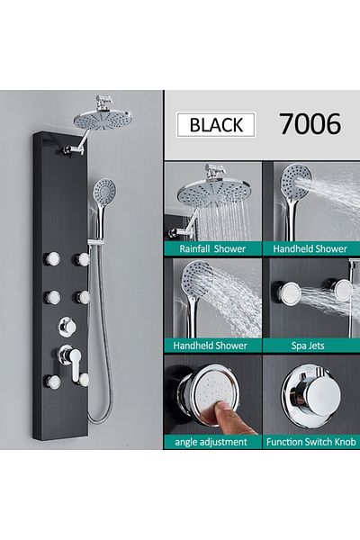 Blackswan Design Panel dus, Blackswan, Tip M7006 model negru cu cap de dus si functii SPA, dimensiune 111 cm