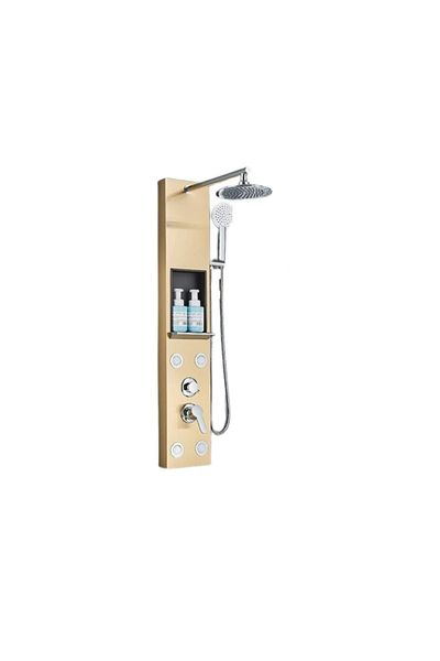 Blackswan Design Panel dus, Blackswan, Tip M7001 model auriu cu cap de dus, raft depozitare si functii SPA, 111 cm
