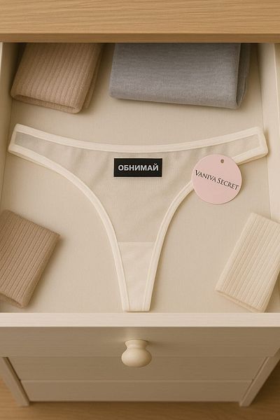 Vanilya Secret Ecru Breathable Tulle Thong