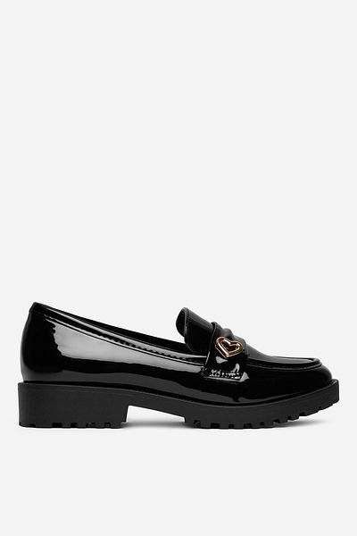 DeeZee Mocasini damă cu talpă joasă, negri, talpă plată, 36