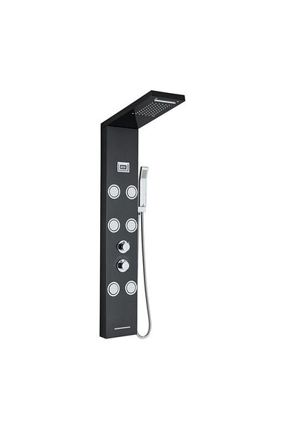 Blackswan Design Panou dus, Blackswan, Tip M8018 negru cu afisaj digital, pipa tip cascada si functii SPA, 114 cm