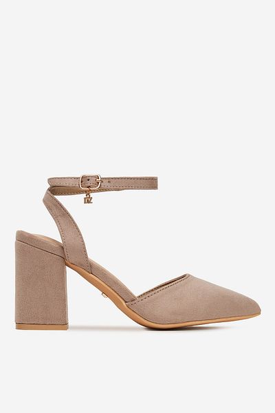 DeeZee Women's Low Heel Pumps Beige Block Heel 39