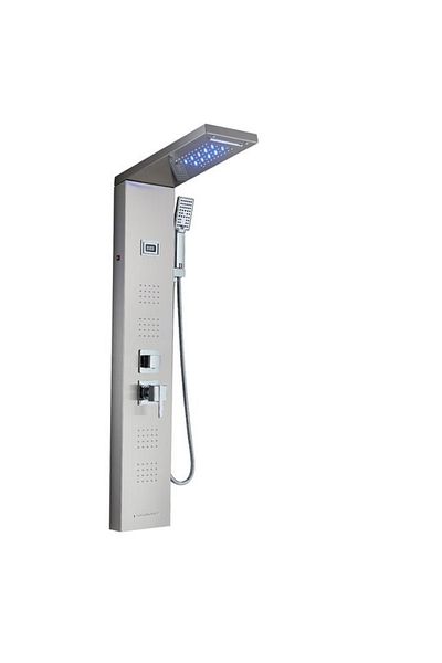 Blackswan Design Panou dus, Blackswan, Tip M8014 nichel, pipa tip cascada, afisaj digital, LED si functii SPA,114 cm