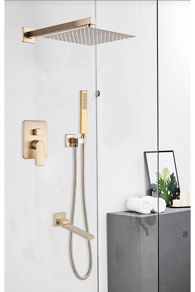 Blackswan Design Shower mixer set, Blackswan, Type M73.20, matt gold model, size 40x40 cm