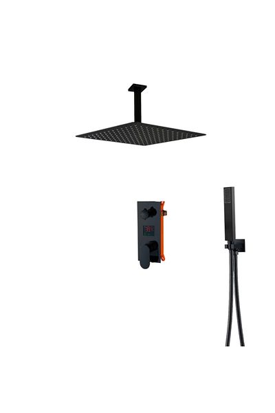 Blackswan Design Set baterie dus, Blackswan, Tip M73.51, model smart negru mat, dimensiune 30 cm