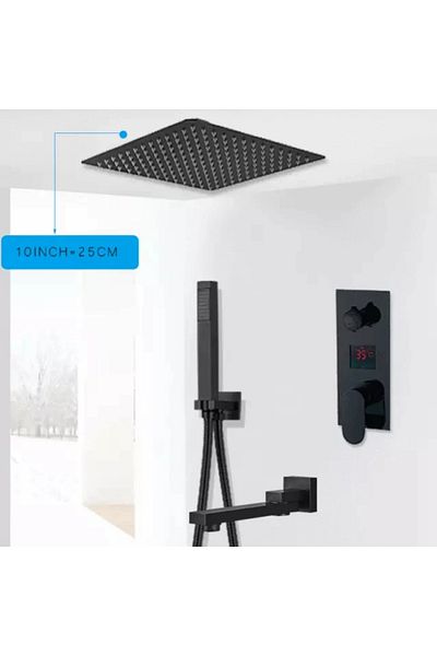 Blackswan Design Shower mixer set, Blackswan, Type M73.47, smart model matt black, size 25 cm