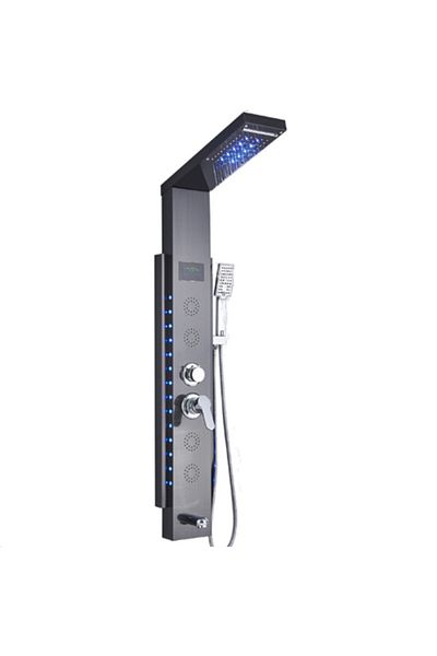 Blackswan Design Panel dus, Blackswan, Tip M8003, model negru cu pipa, afisaj digital, LED si functii SPA, 124 cm