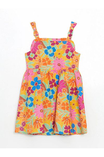 LC Waikiki LCW Kids Rochie de in pentru fete cu volane florale mixte